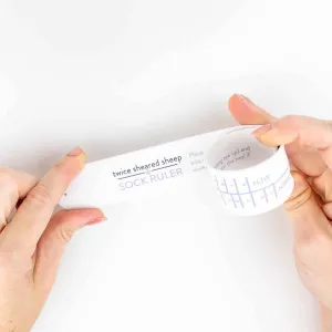 Sock Ruler - Sock Sizing Bracelet Ruler: White