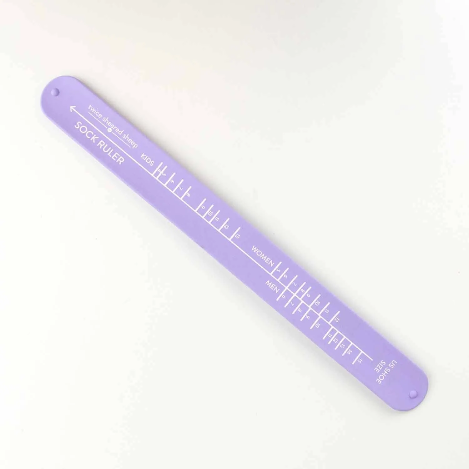 Sock Ruler - Sock Sizing Bracelet Ruler: White