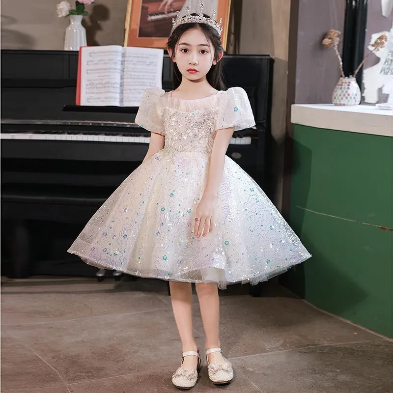 Sparkling Sequin Dress Shiny Embroidered Princess Dress