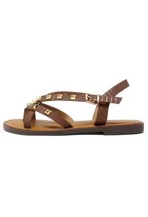 Tan Flat Strap Sandal