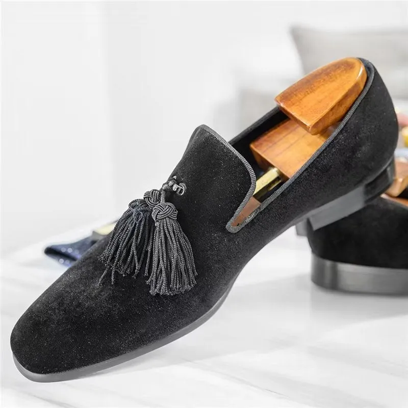 TasselLux Cow Leather Slip-on Loafers