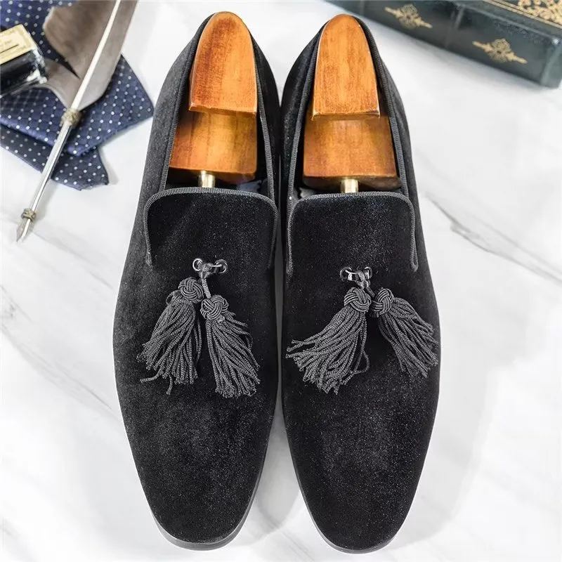 TasselLux Cow Leather Slip-on Loafers