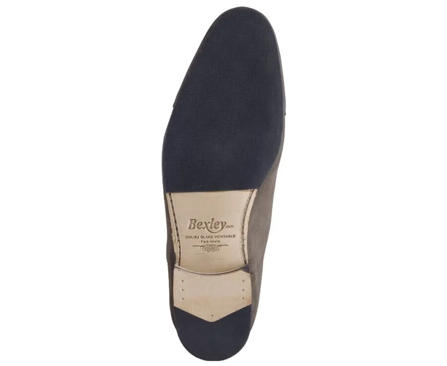 Taupe Suede Oxford shoes - Leather outsole &amp; rubber pad - LENNOX PATIN