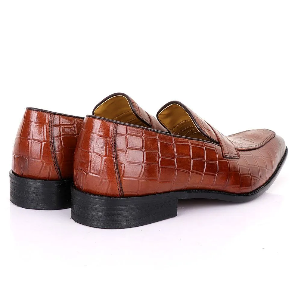 Terry Taylors Croc Brown Leather Formal Shoe