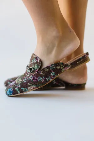 The Charmer Mule in Rust Brocade Floral