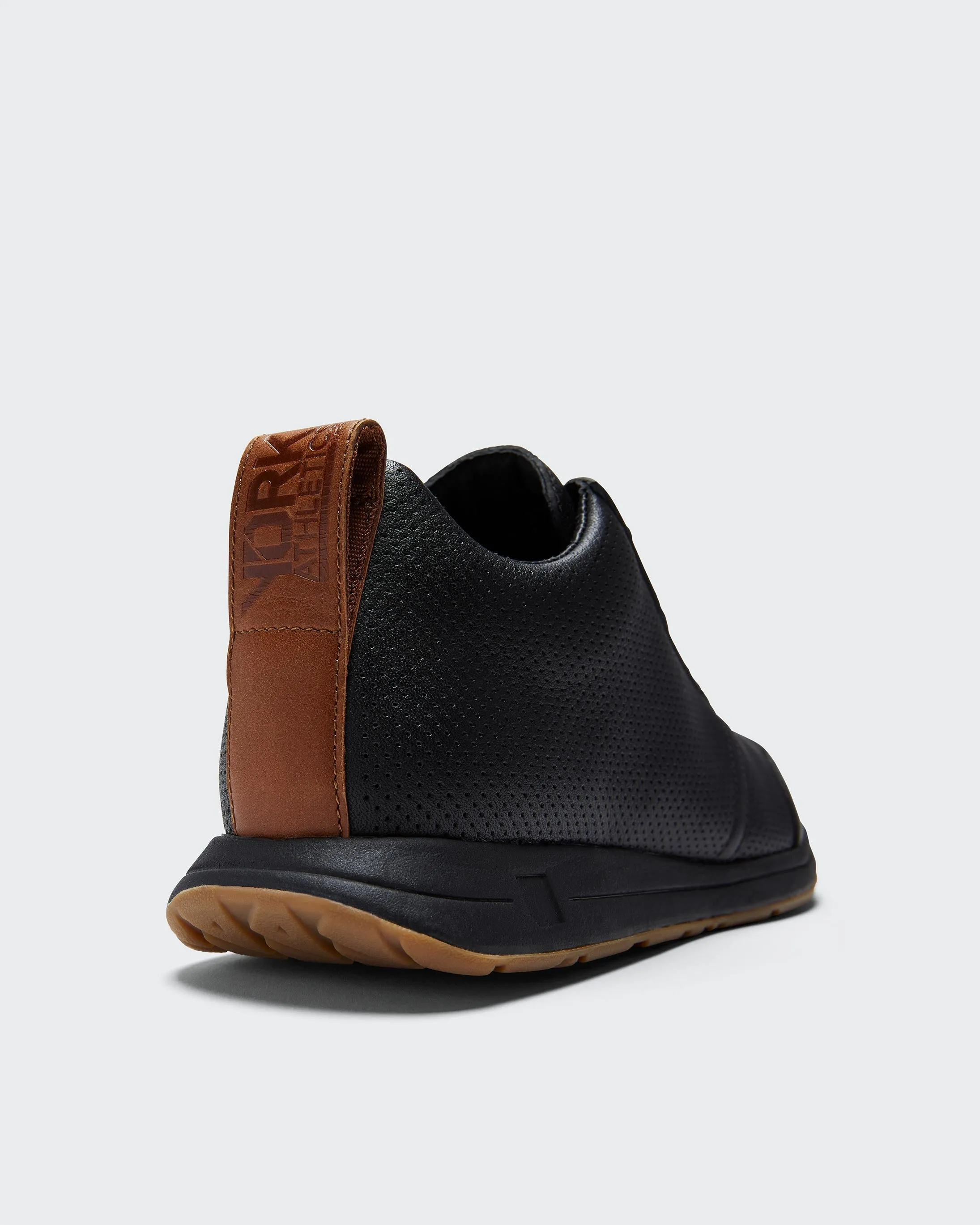 The Henry Mid Trainer / Leather / Black by YORK Athletics Mfg.