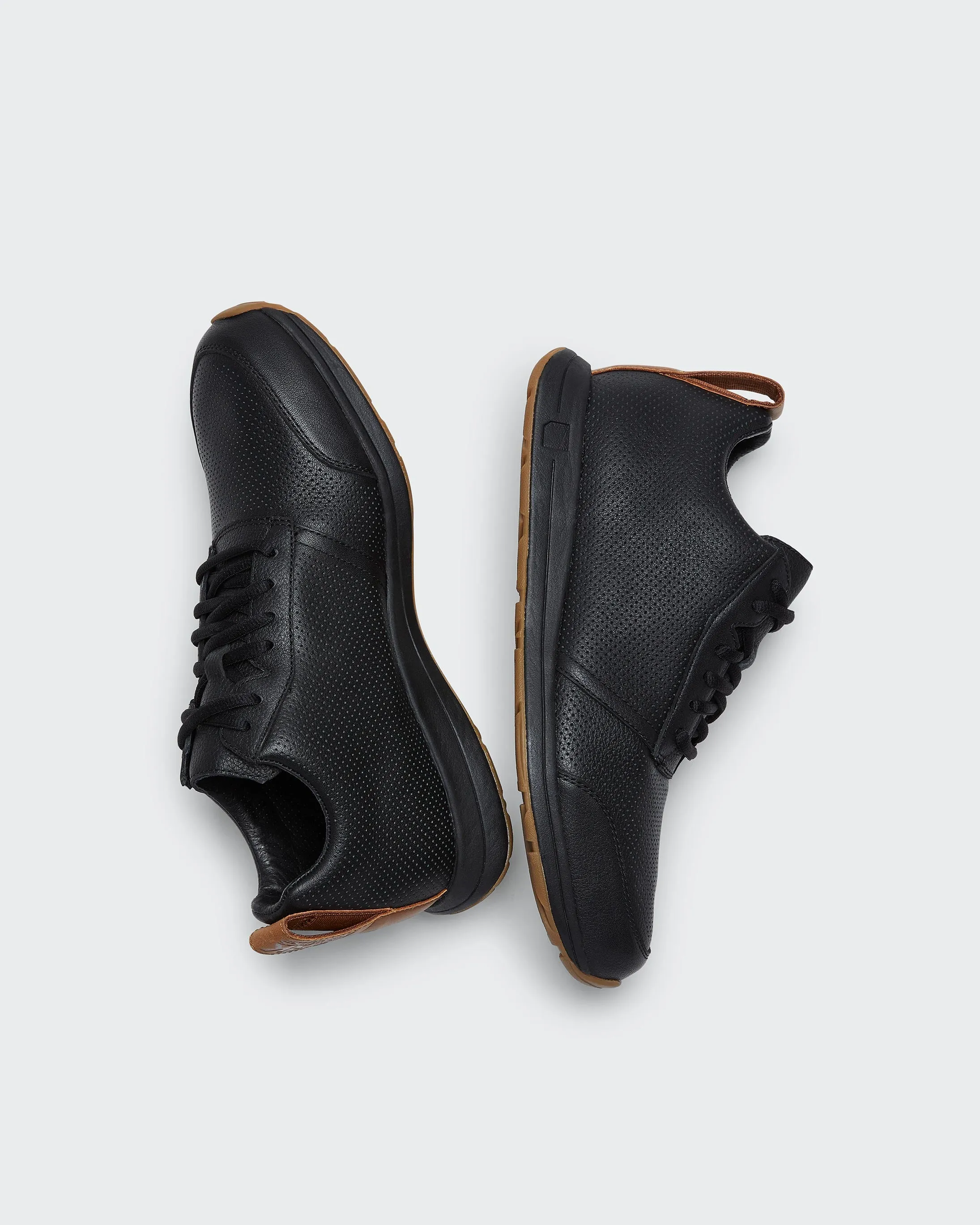 The Henry Mid Trainer / Leather / Black by YORK Athletics Mfg.