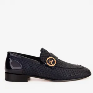 The Monarch Navy Blue Leather Men Dress Shoe