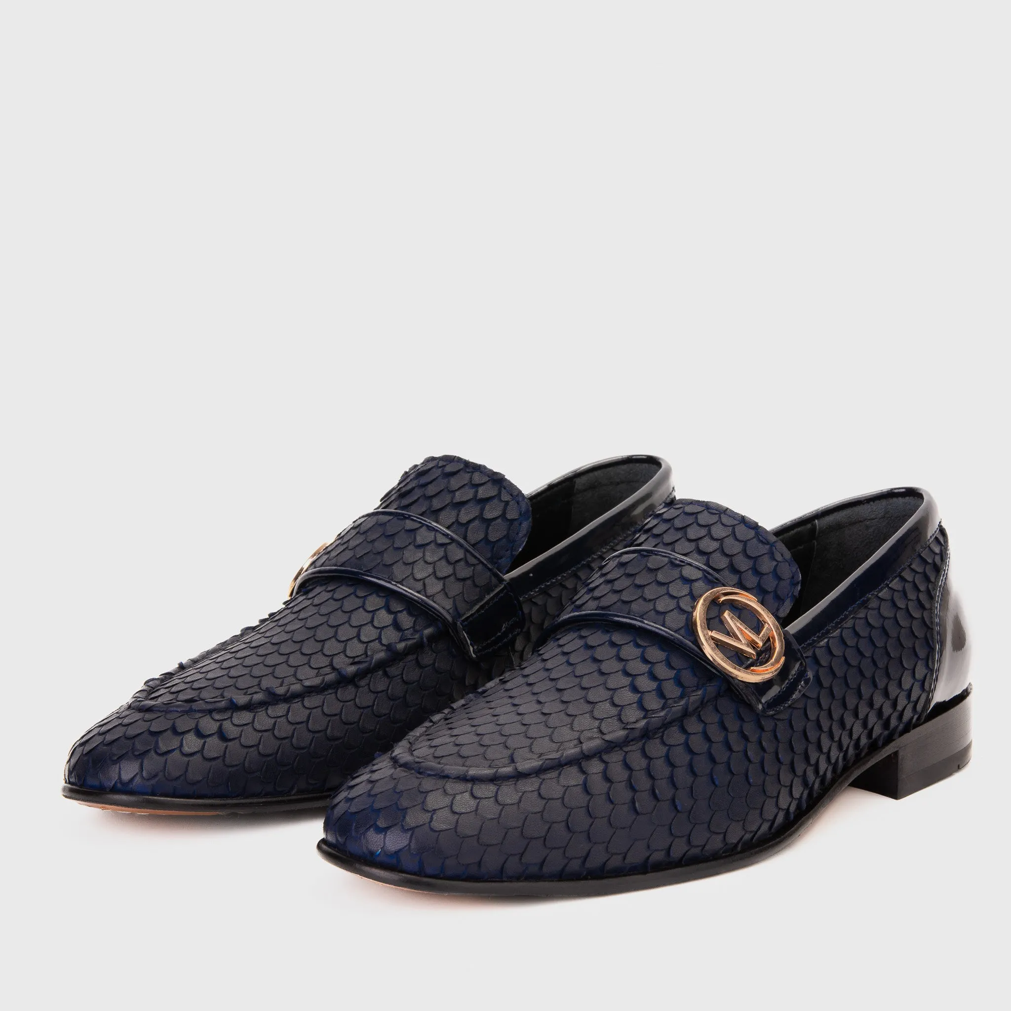 The Monarch Navy Blue Leather Men Dress Shoe