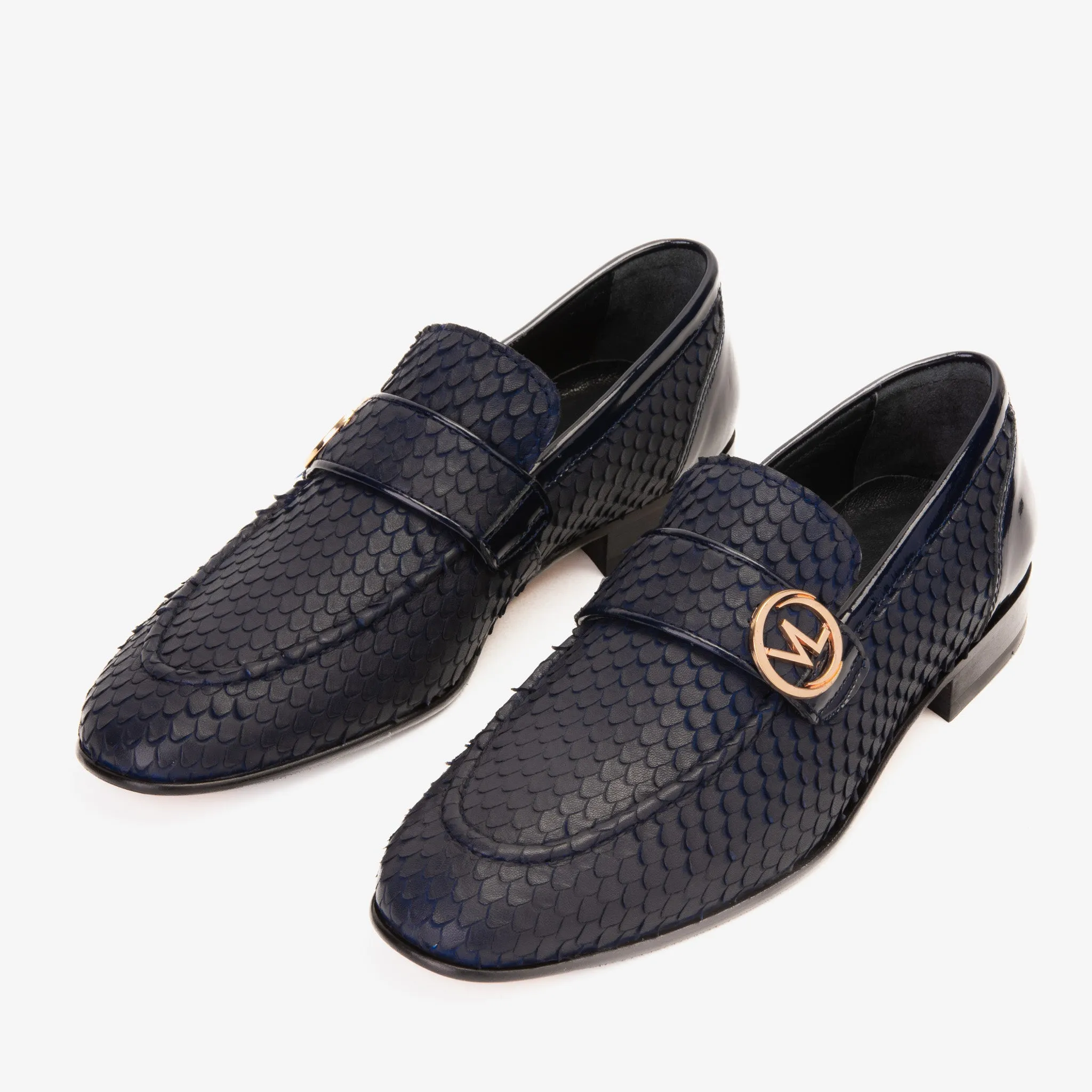 The Monarch Navy Blue Leather Men Dress Shoe