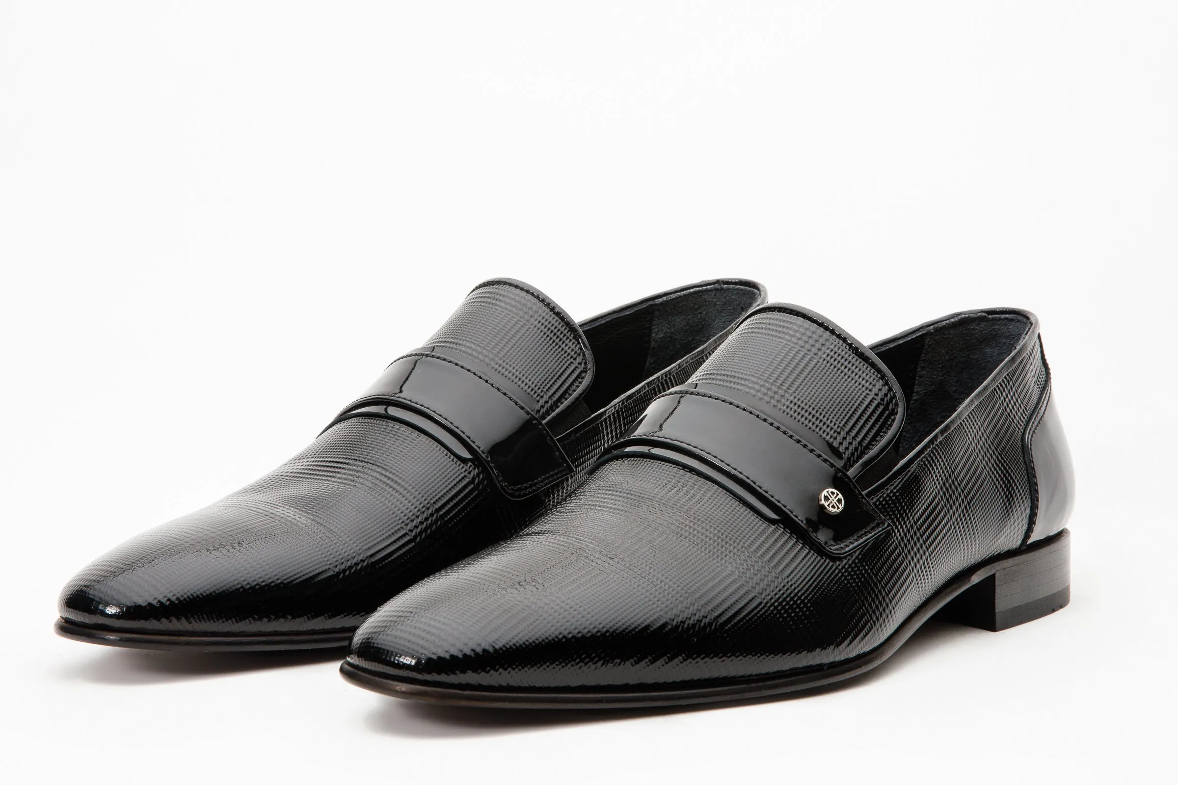 The Warsaw Men Shoe Black Leather Bit Loafer