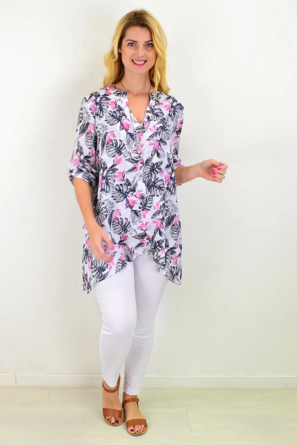 Tropical Bahama Hi Low Hem Tunic