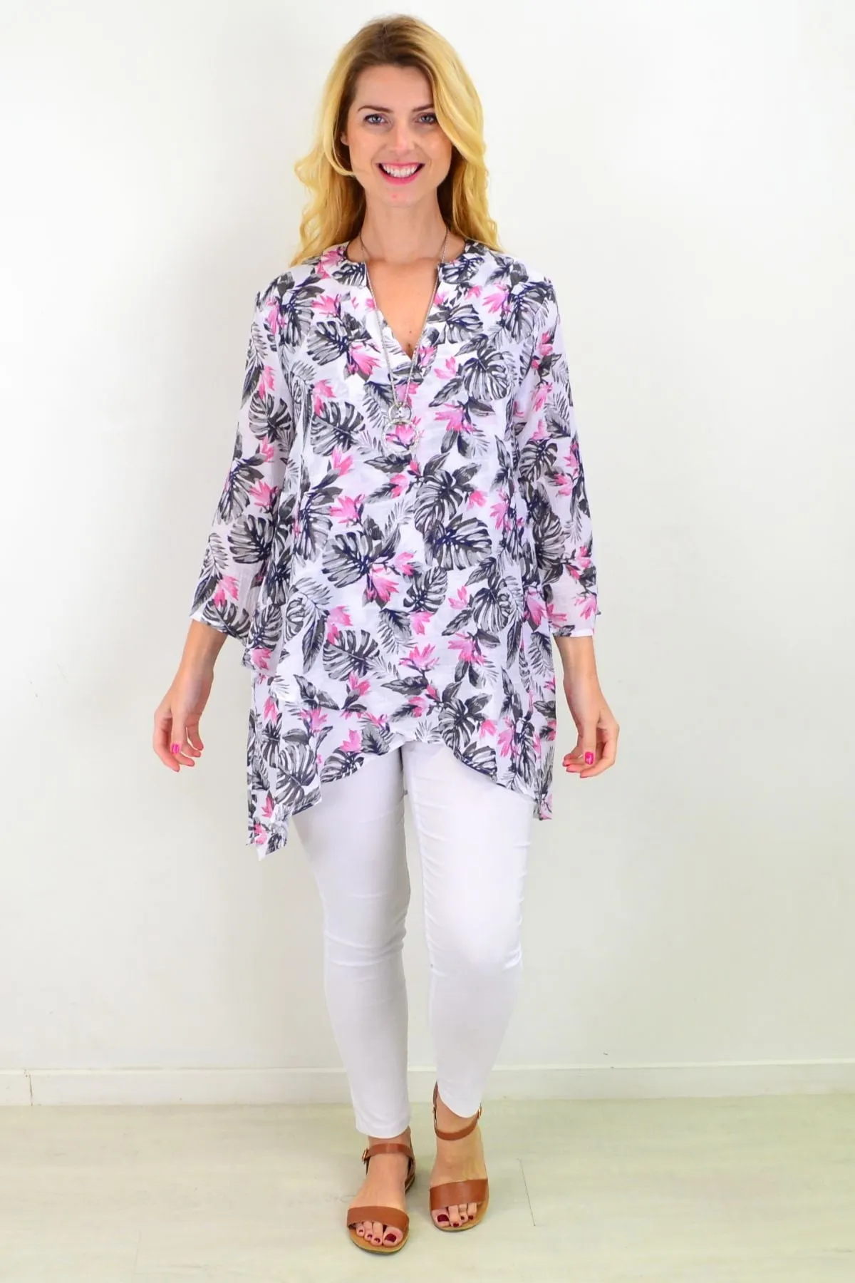 Tropical Bahama Hi Low Hem Tunic