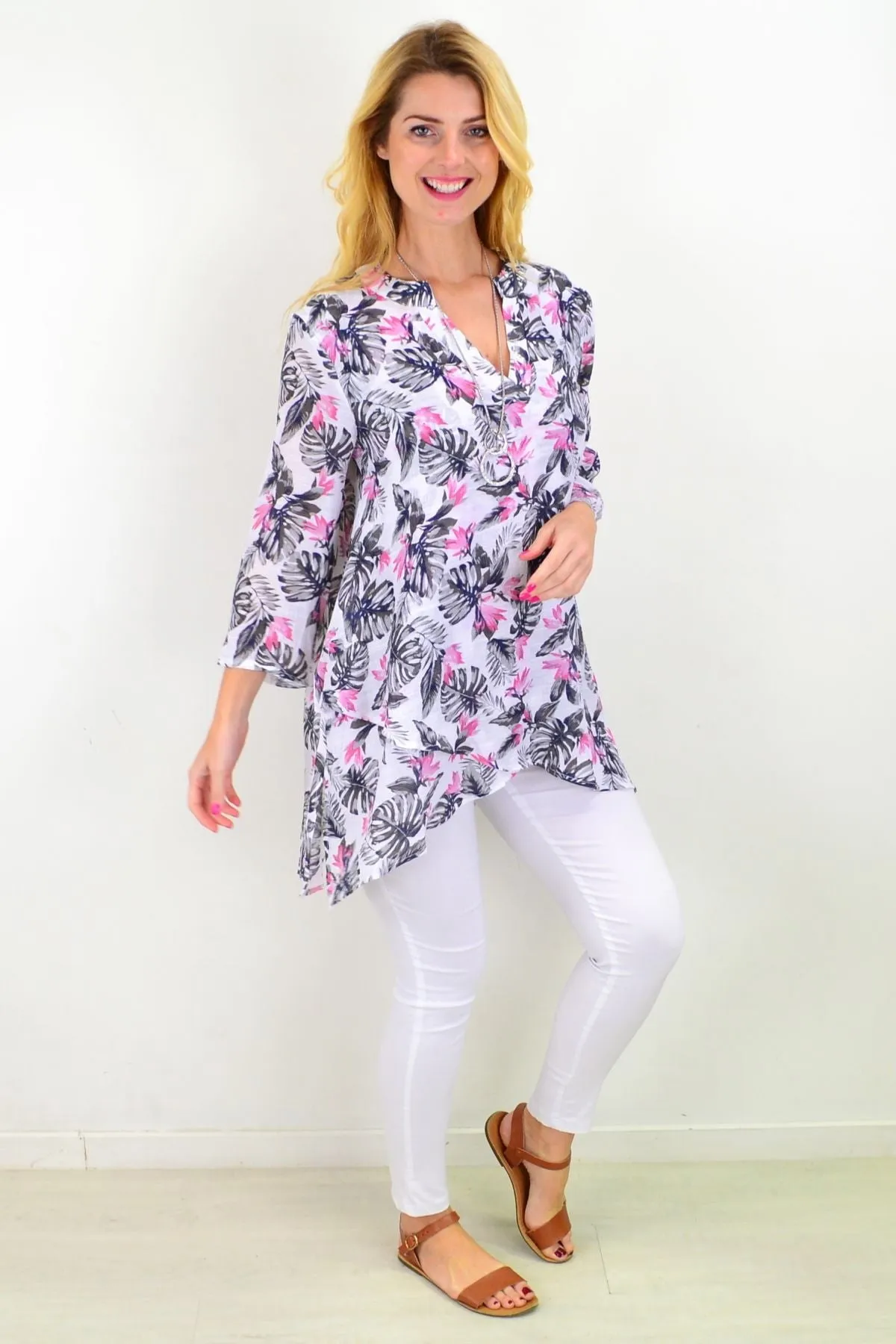 Tropical Bahama Hi Low Hem Tunic