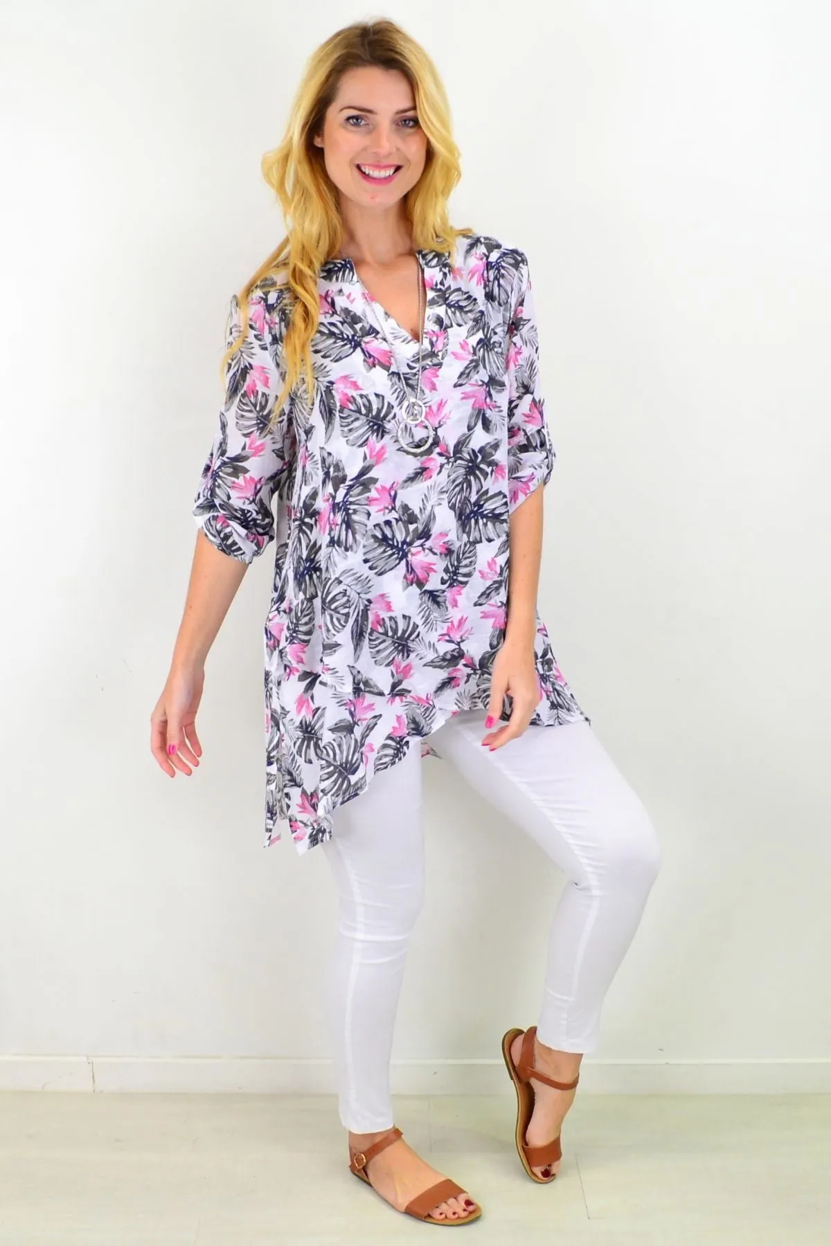 Tropical Bahama Hi Low Hem Tunic