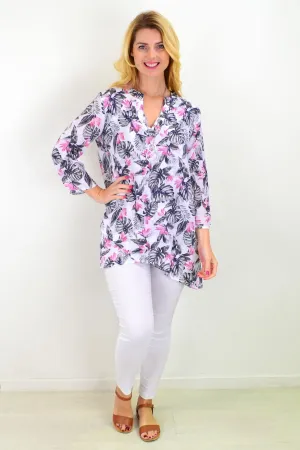 Tropical Bahama Hi Low Hem Tunic