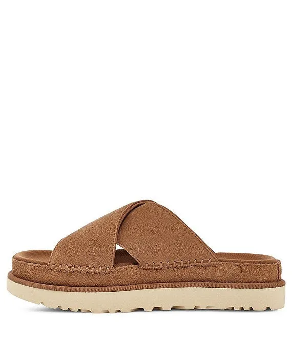 UGG™ Goldenstar Cross Slide Chestnut