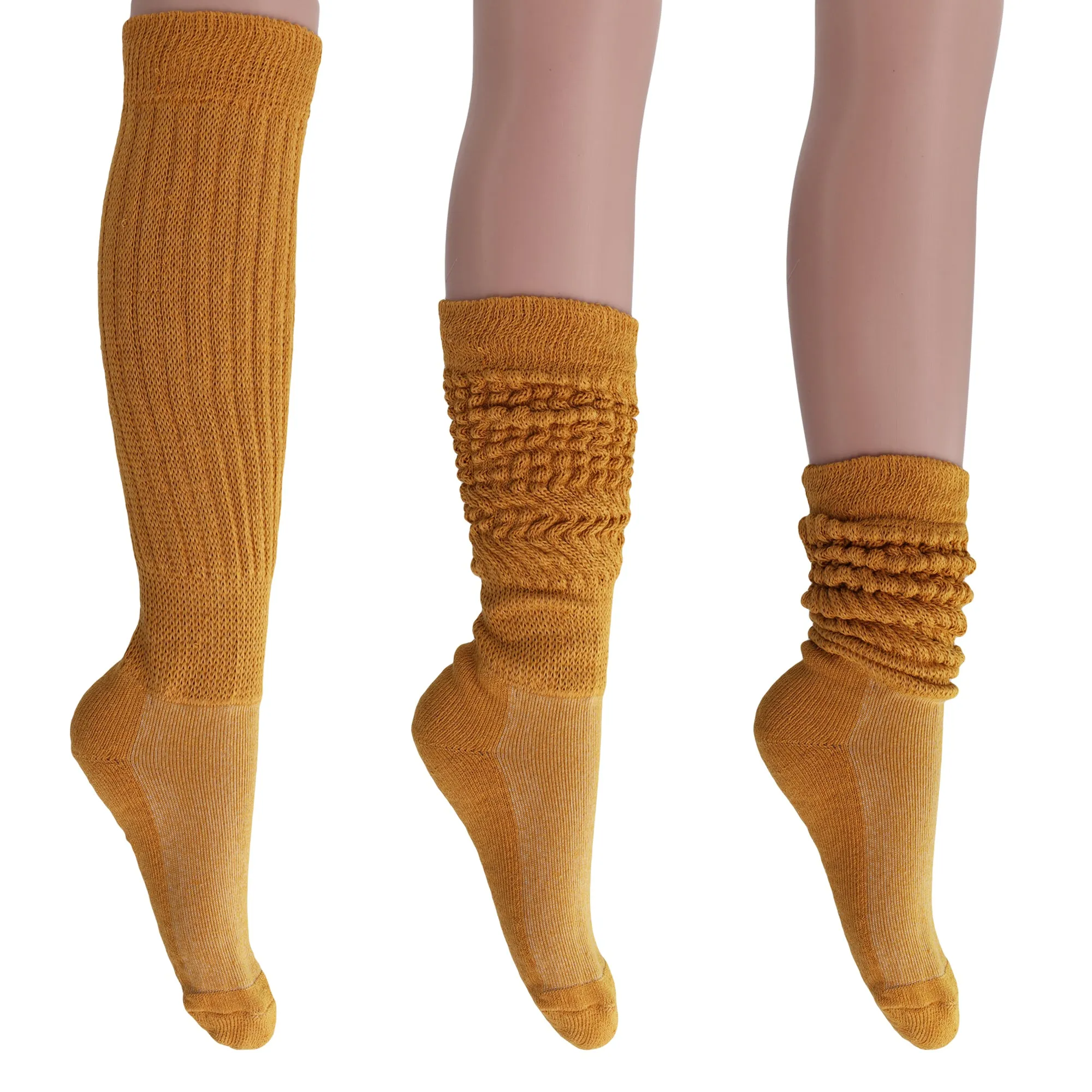 Women's Extra Long Heavy Slouch Cotton Socks 3 Pairs