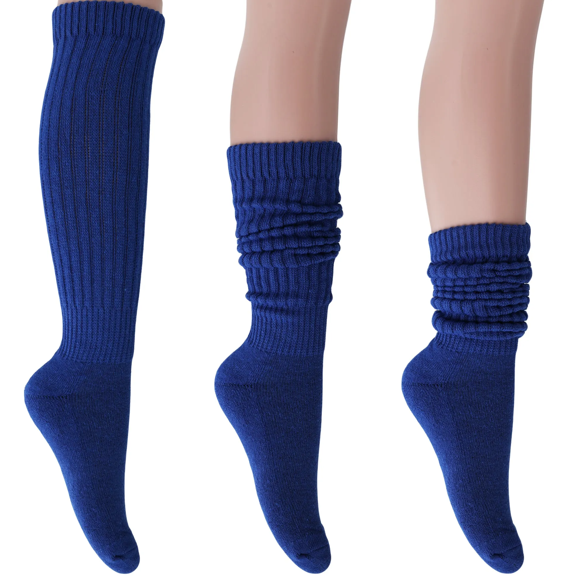 Women's Extra Long Heavy Slouch Cotton Socks 3 Pairs