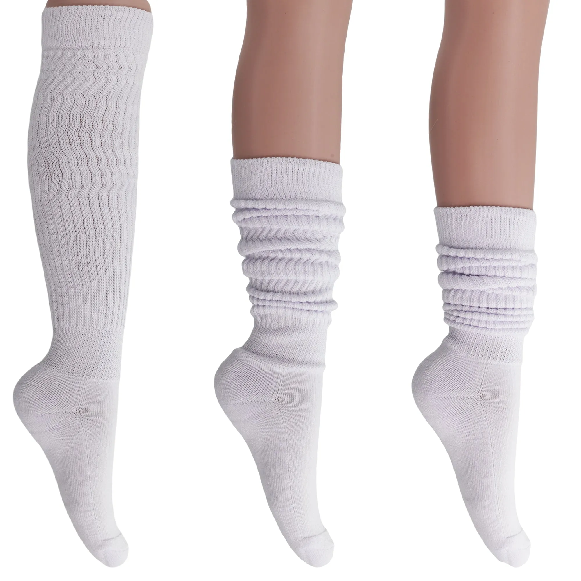 Women's Extra Long Heavy Slouch Cotton Socks 3 Pairs