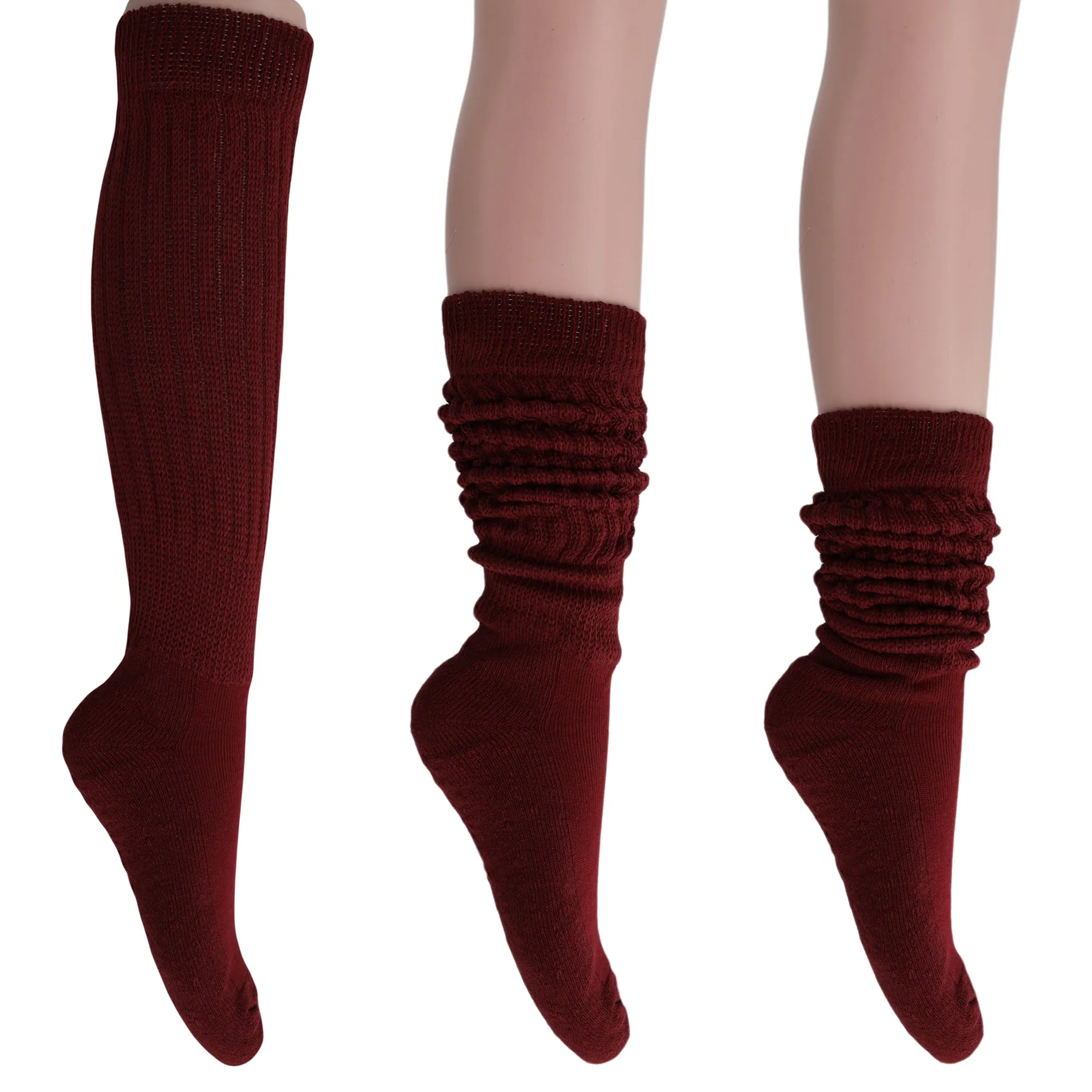 Women's Extra Long Heavy Slouch Cotton Socks 3 Pairs