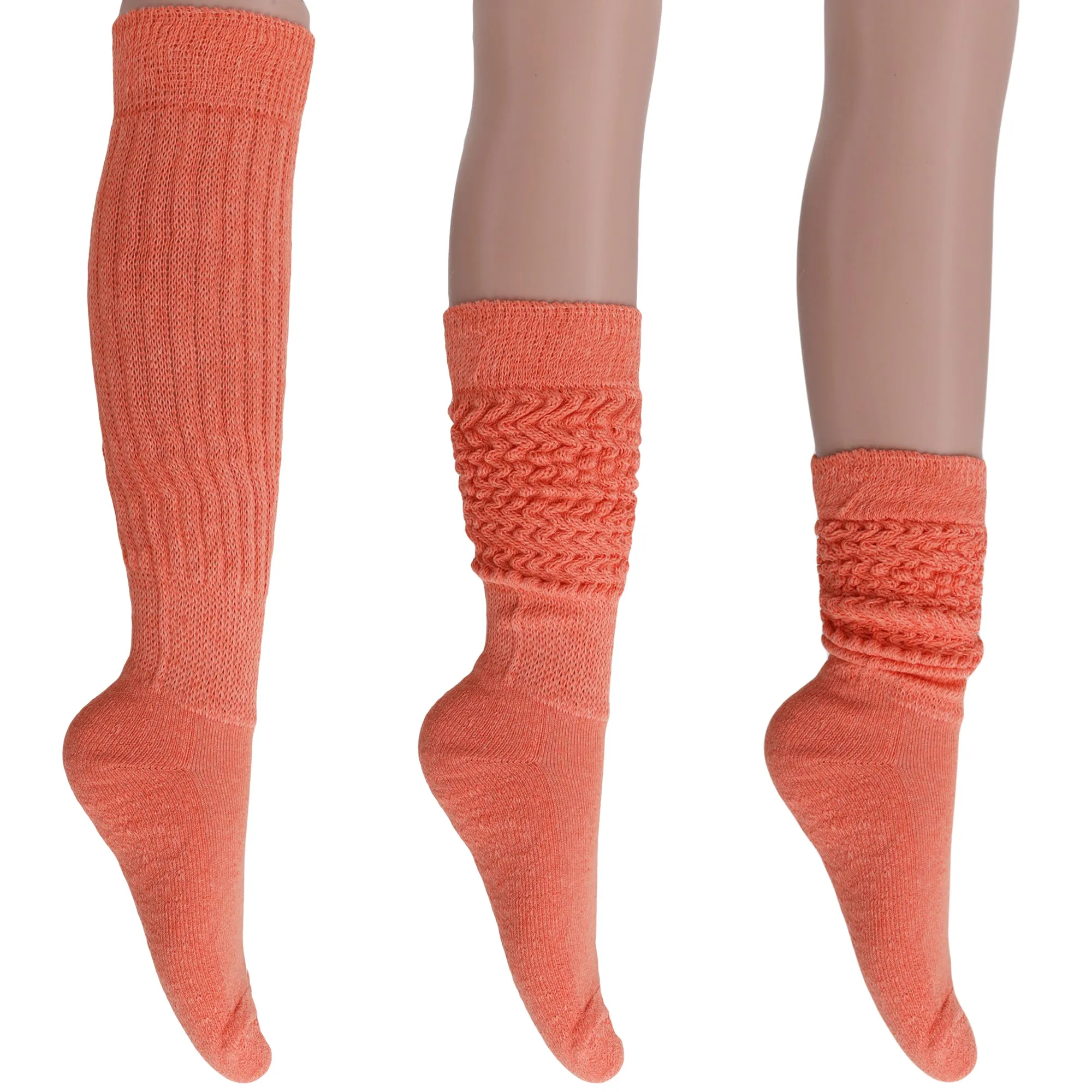 Women's Extra Long Heavy Slouch Cotton Socks 3 Pairs