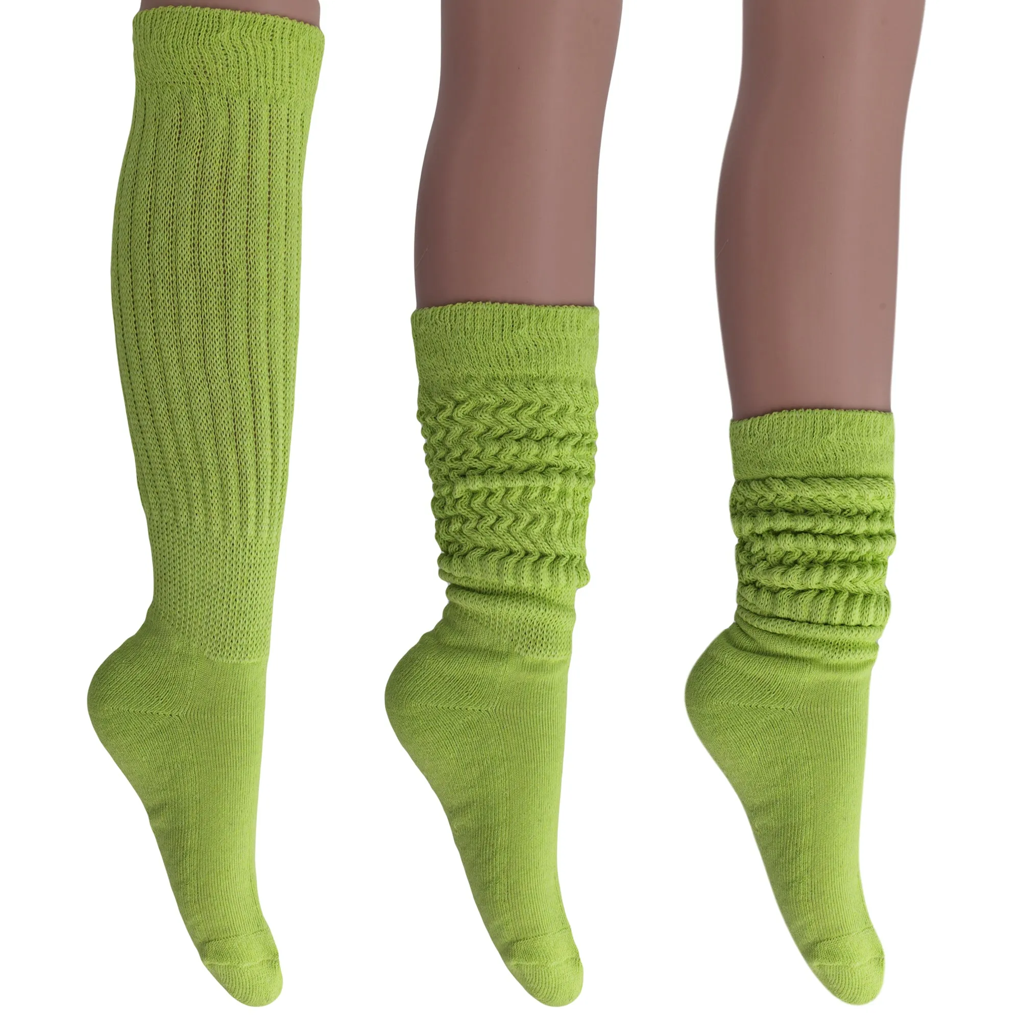 Women's Extra Long Heavy Slouch Cotton Socks 3 Pairs