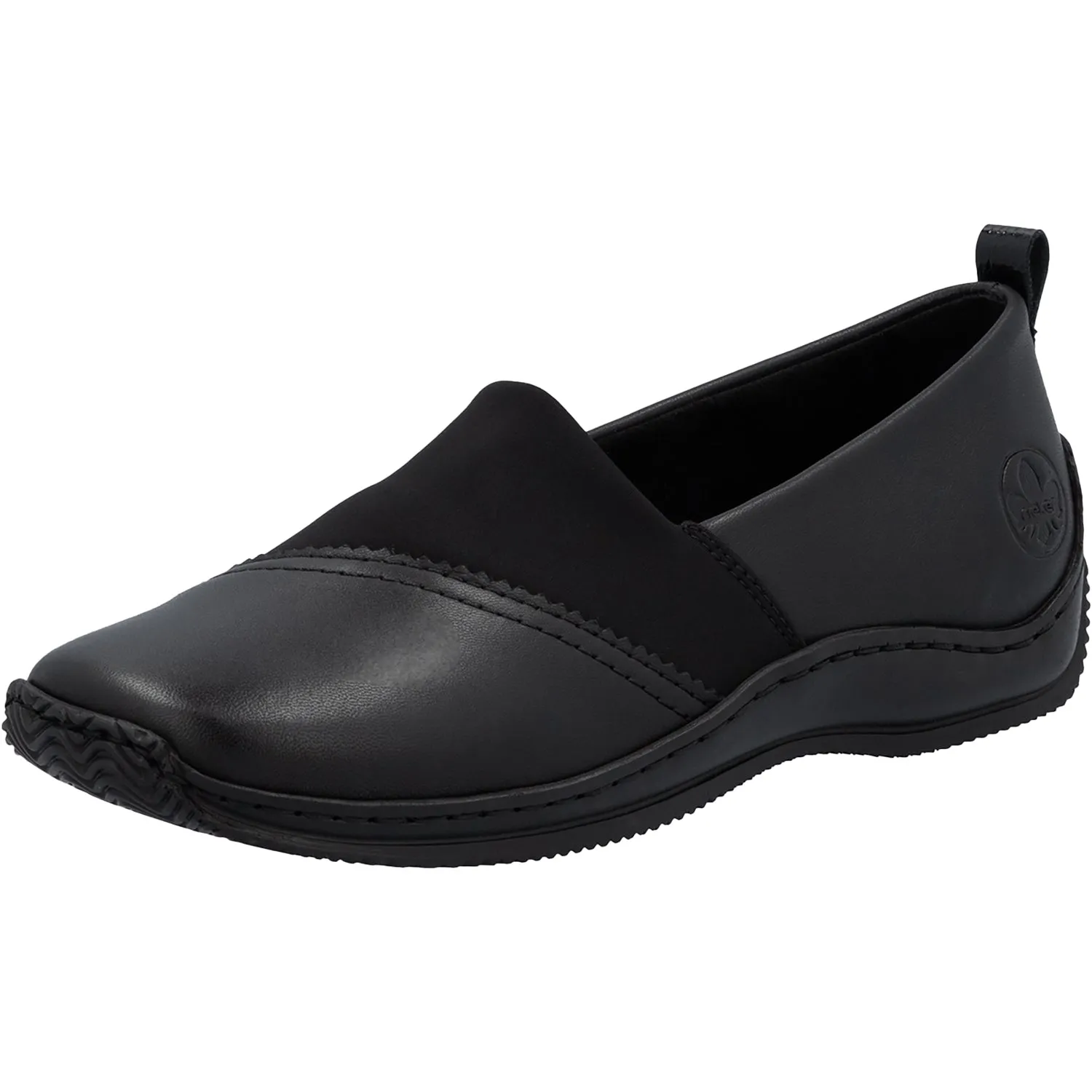 Women's Rieker L1790-00 Black Leather Stretch