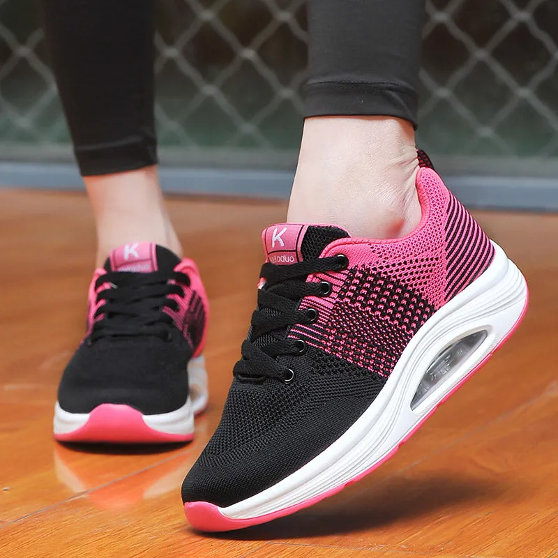 Women's Walking Shoes Sock Sneakers Black Breathe Platform Resistant Ladies Trainers Running Shoes