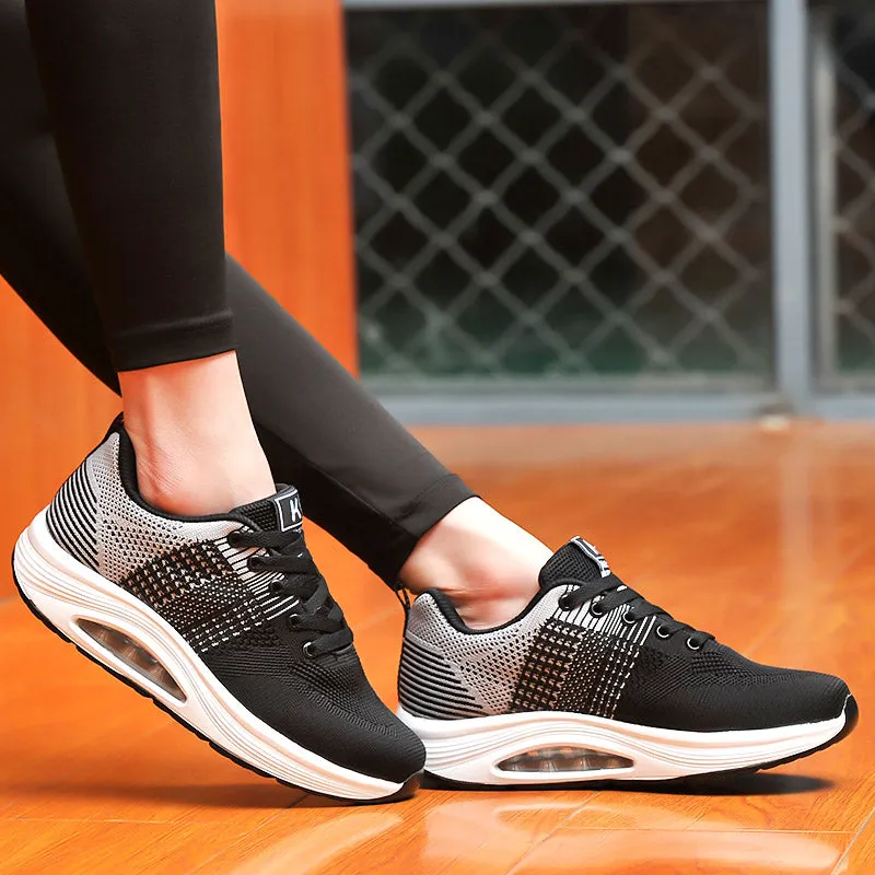 Women's Walking Shoes Sock Sneakers Black Breathe Platform Resistant Ladies Trainers Running Shoes