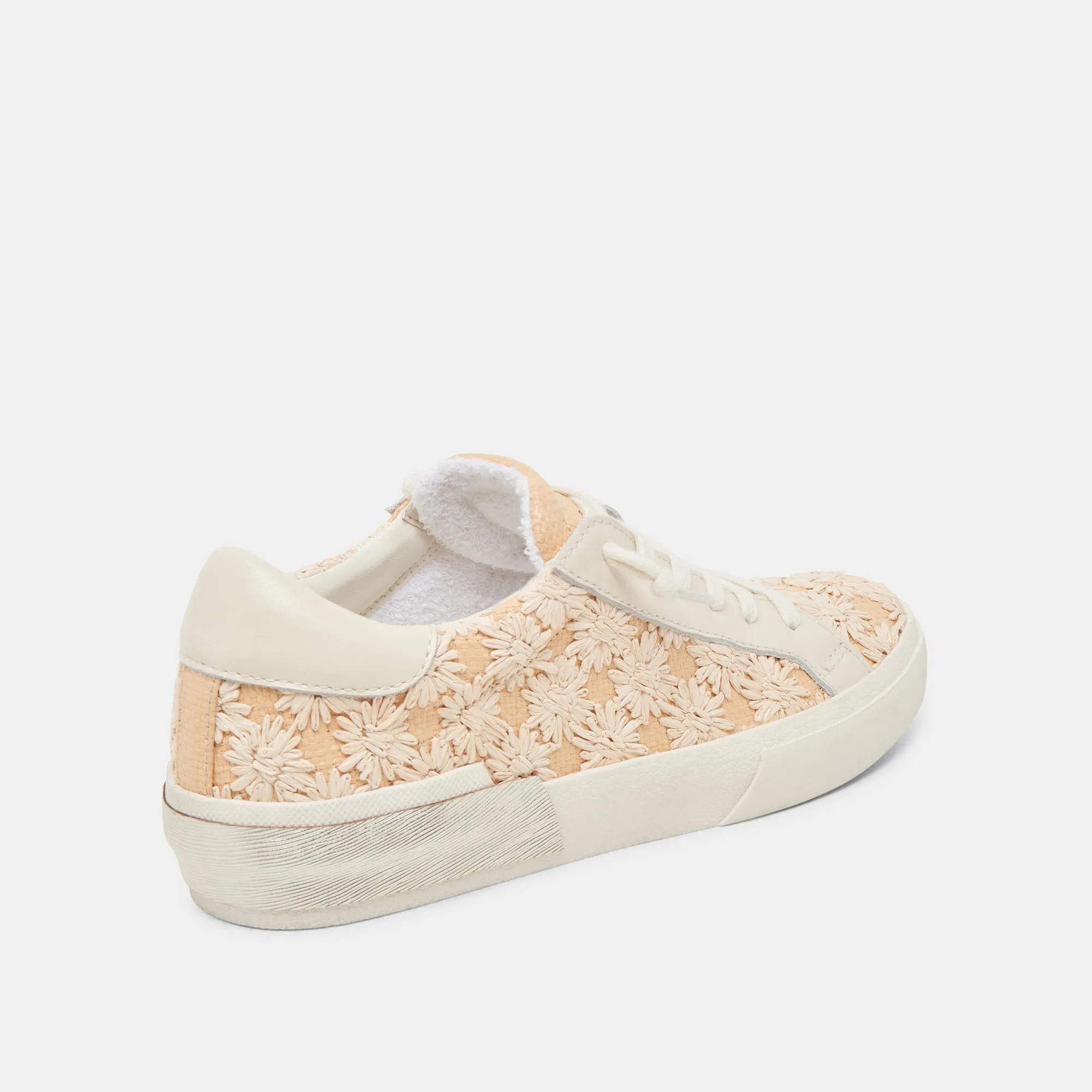 ZINA FLORAL SNEAKERS CREME FLORAL RAFFIA