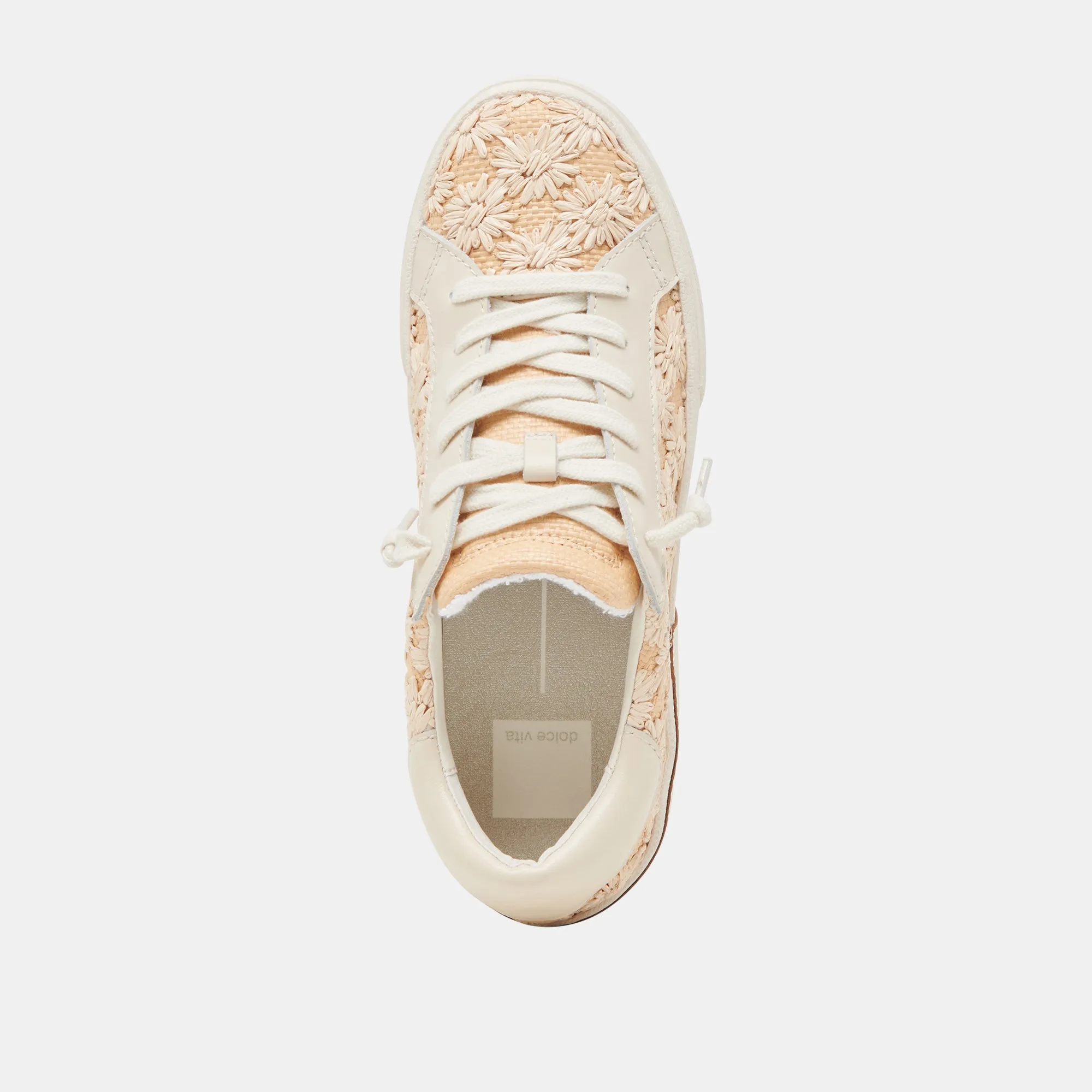 ZINA FLORAL SNEAKERS CREME FLORAL RAFFIA