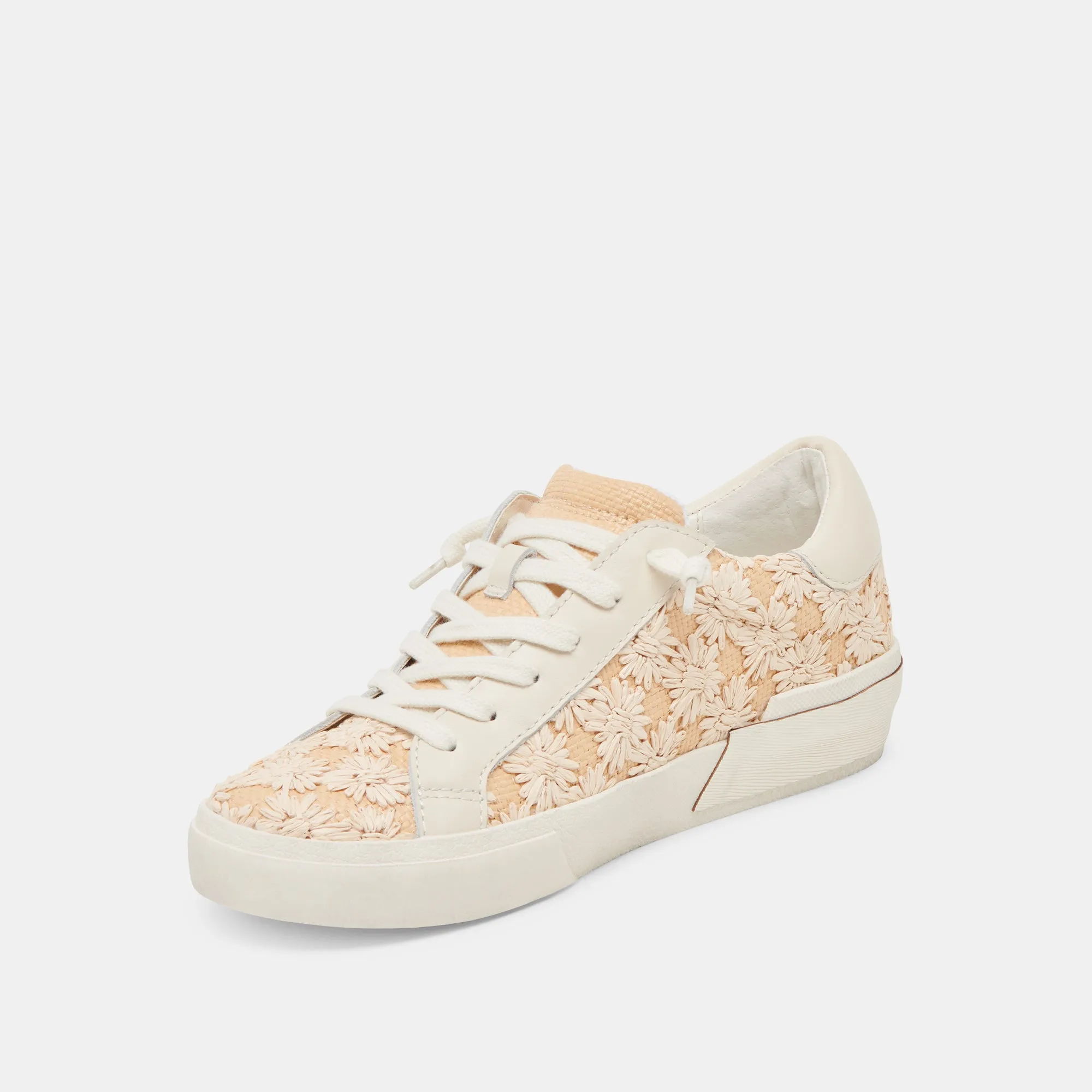 ZINA FLORAL SNEAKERS CREME FLORAL RAFFIA