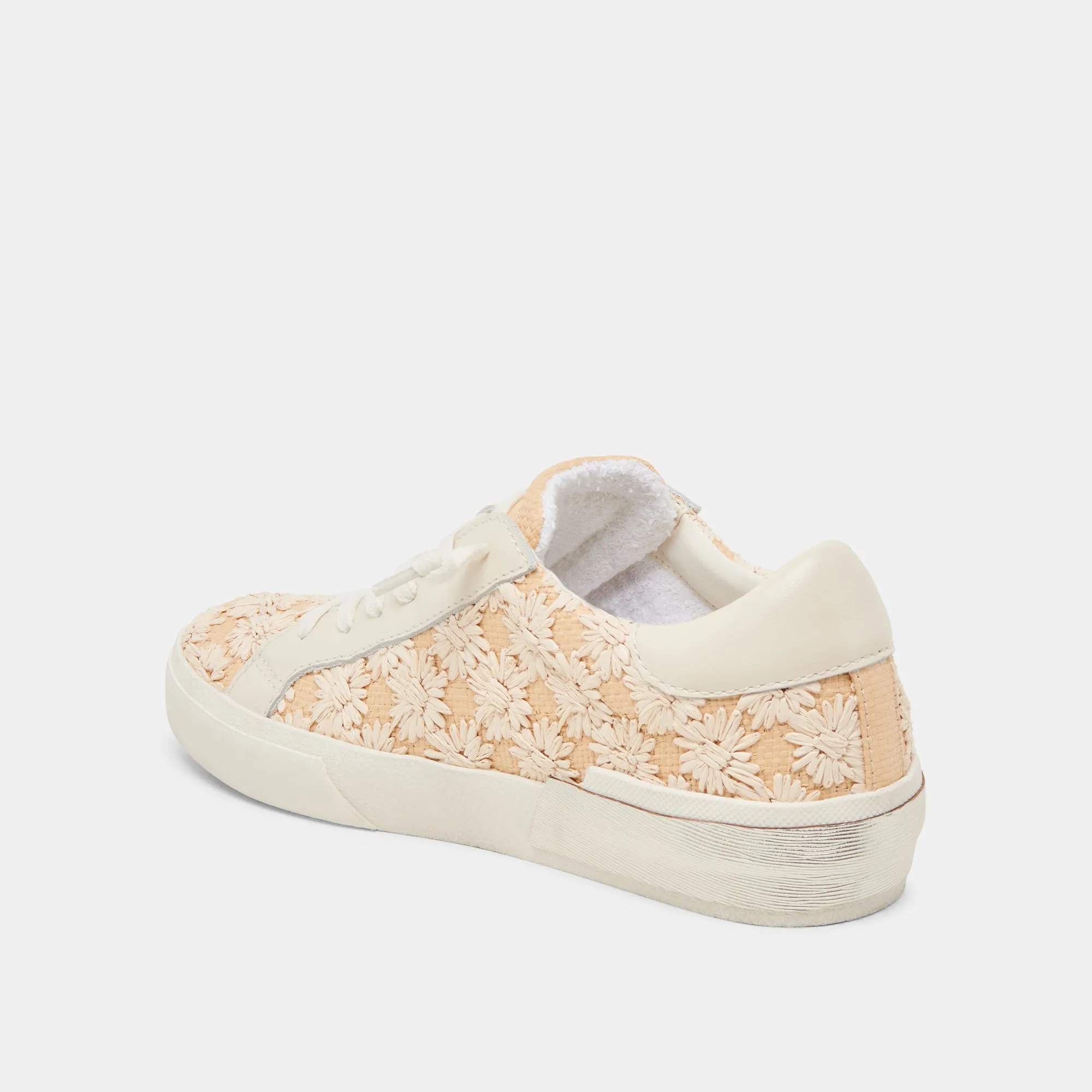 ZINA FLORAL SNEAKERS CREME FLORAL RAFFIA