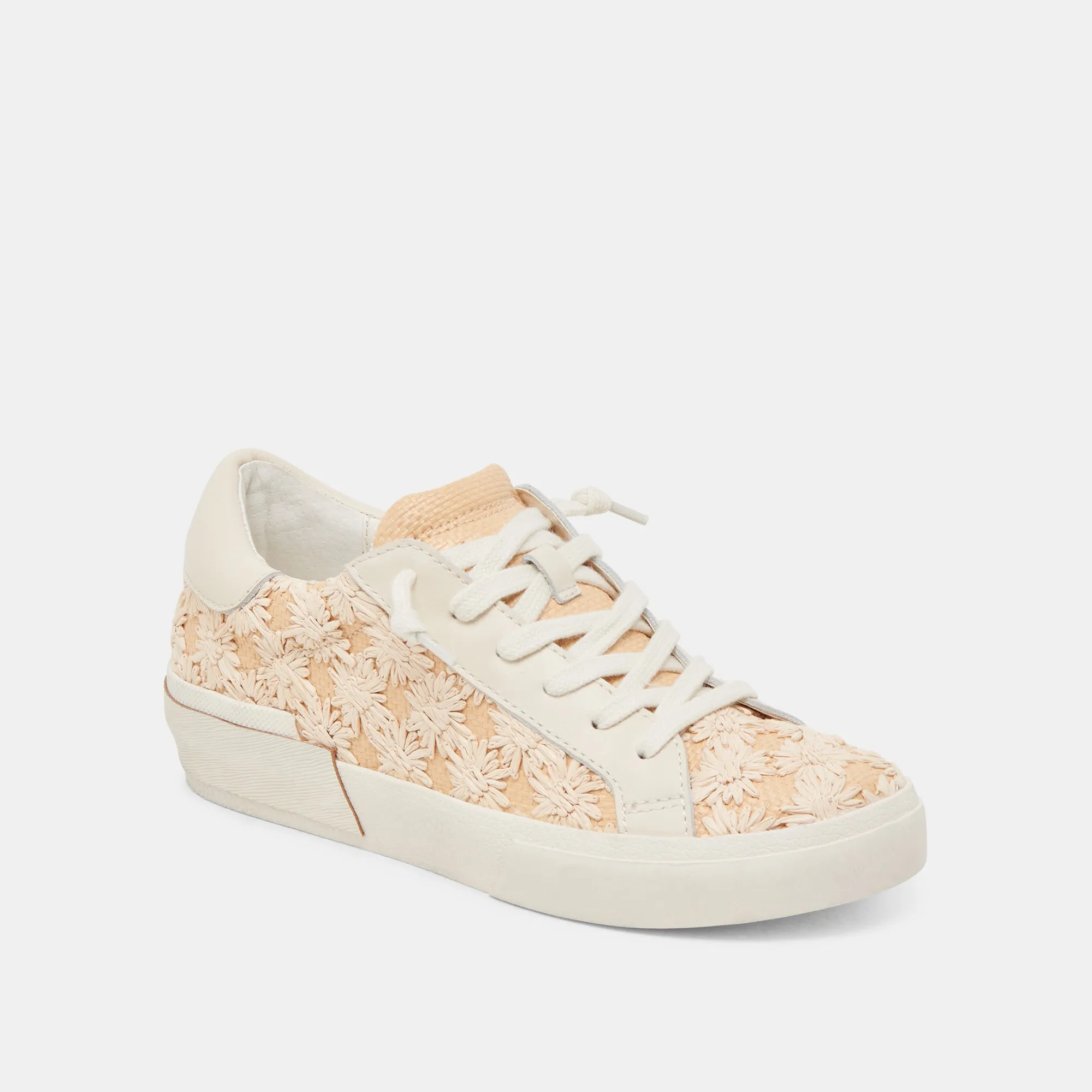 ZINA FLORAL SNEAKERS CREME FLORAL RAFFIA