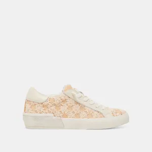 ZINA FLORAL SNEAKERS CREME FLORAL RAFFIA