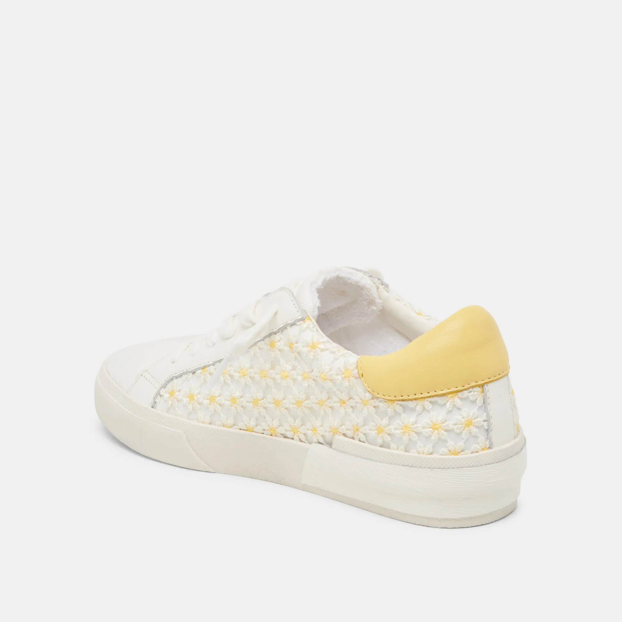 ZINA FLORAL SNEAKERS WHITE YELLOW FLORAL MESH