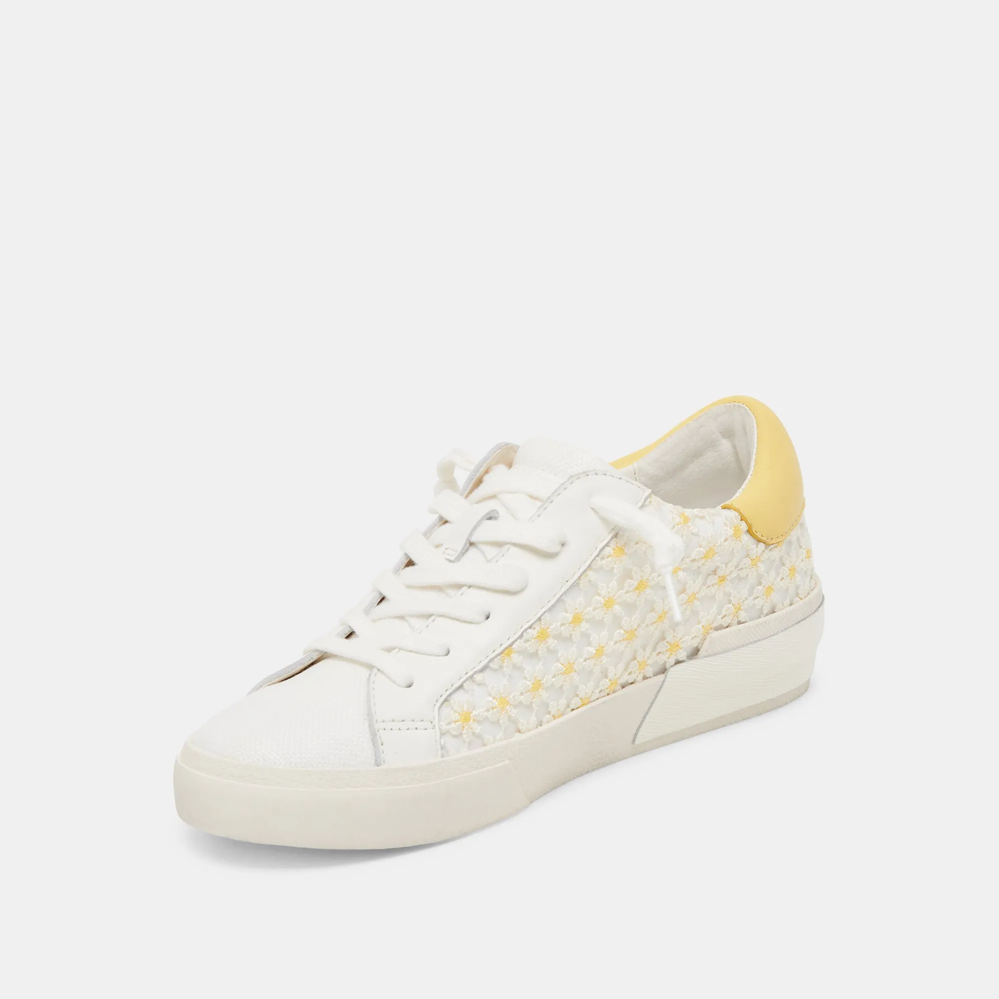 ZINA FLORAL SNEAKERS WHITE YELLOW FLORAL MESH