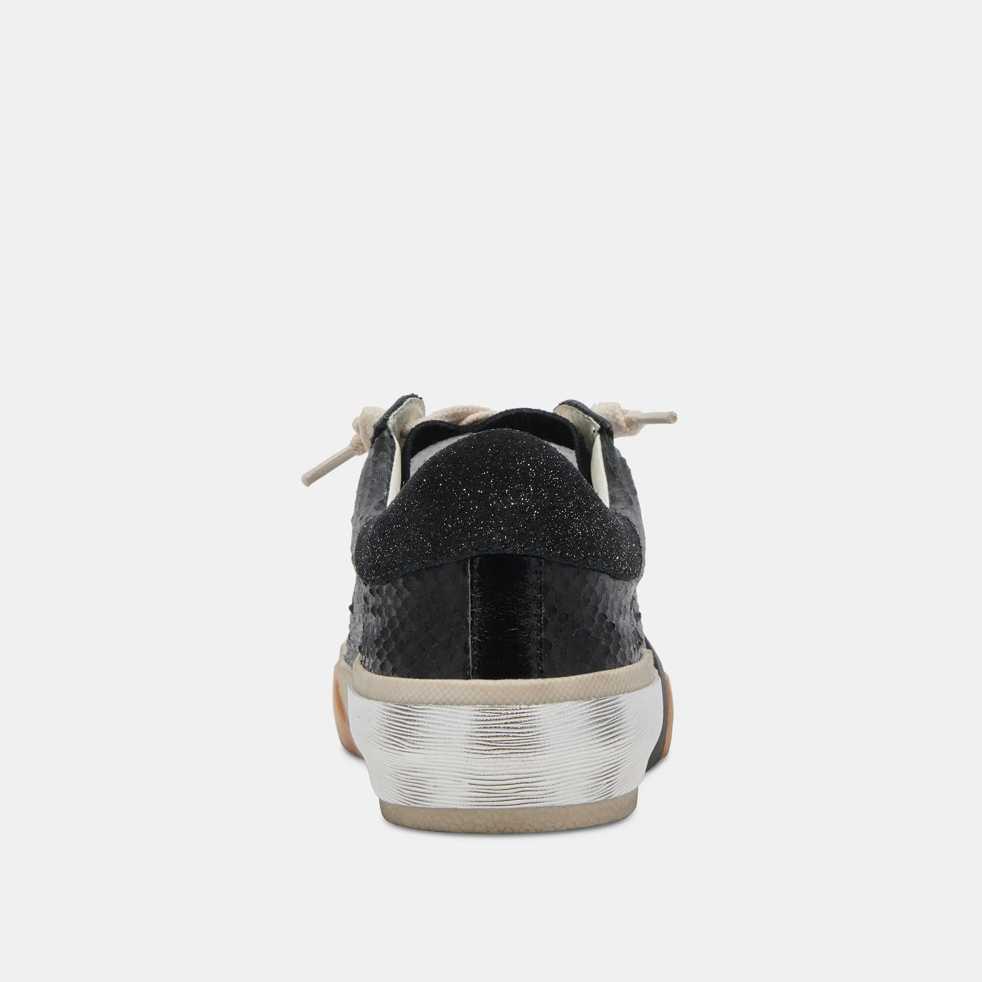 ZINA WIDE SNEAKERS ONYX EMBOSSED LEATHER