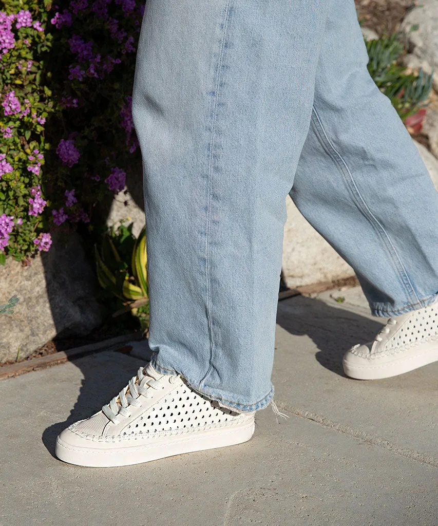 ZOLEN SNEAKERS WHITE PERFORATED LEATHER